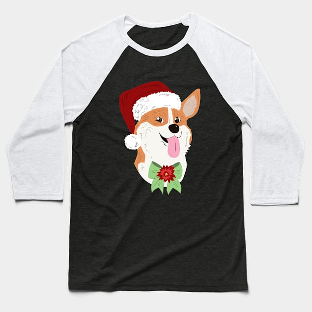 Corgi xmas Baseball T-Shirt by Eneandine